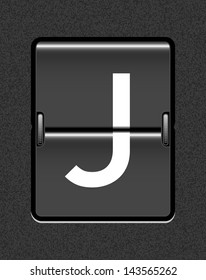 Letter J on a mechanical timetable