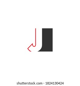 Letter J on square design concept