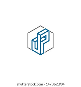 letter J P letter P 3D mark logo