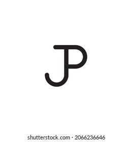 letter J and P hook simple symbol logo vector