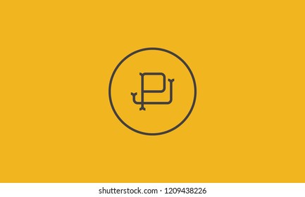 LETTER J AND P LOGO WITH CIRCLE FRAME FOR LOGO DESIGN OR ILLUSTRATION USE