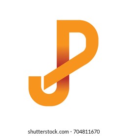 letter j p logo icon design template elements