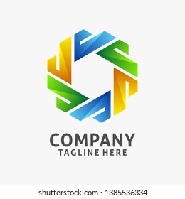 Letter "J" or "P" round of modern business logo design