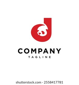 Letter J Panda Logo Icon Vector