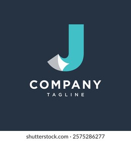 Letter J Paper Logo Icon vector