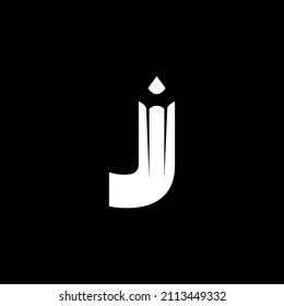 Inspiración de la plantilla de diseño del logotipo de lápiz de la letra J, Ilustración vectorial.