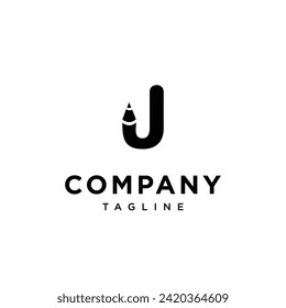 Letter J Pencil logo icon vector template.eps