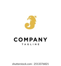 Letter J Pigeon Logo Icon Vector