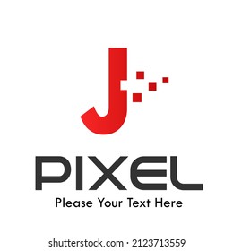 Letter j pixel logo template illustration. suitable for Business logo, App Industry, App icon, etc. Easy to edit, change size, color and text.