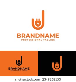 Letter J Plug Logo, suitable for any business related to Plug with J initial.
