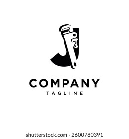 Letter J Plumbing Wrench Logo Icon Vector