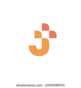 Letter J with plus icon medical logo. Usable for business, science, healthcare, medical, hospital and doctor letter design vector