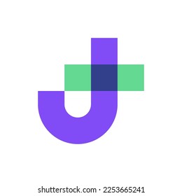 Letter J plus medical logo design