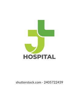 letra j más vector de logotipo simple médico 