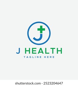 letter j plus medical simple logo vector template design