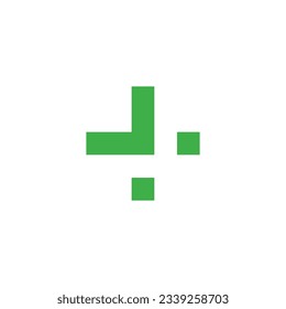 Letra J plus, símbolo geométrico cuadrado simple vector logo