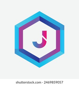 LETRA J POLÍGONO DE DISEÑO DE LOGOTIPO CONCEPTO DE MARCA