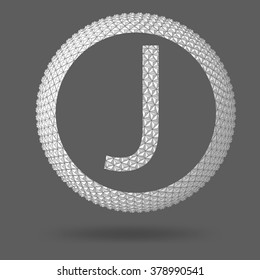 The letter J. Polygonal letter. Abstract Creative concept vector background. Vector Illustration eps 10 for your design