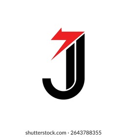 letter j power logo, unique illustration design