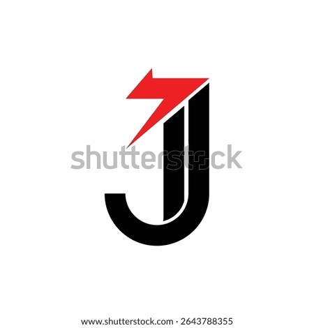 letter j power logo, unique illustration design