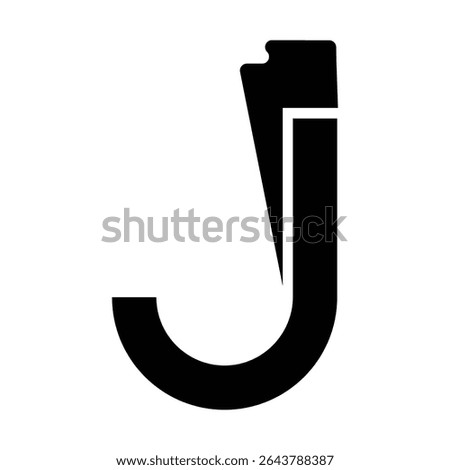letter j power logo, unique illustration design