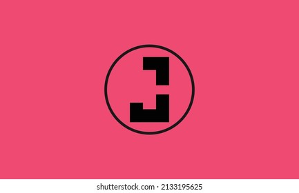 Letter J premium logo design, Sliced style with circle outline.