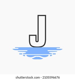Letter j and Puddle Water Logo Template Design Vector, Emblem, Design Concept, Creative Symbol, Icon