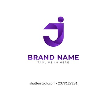Logo de gradiente púrpura de la letra J