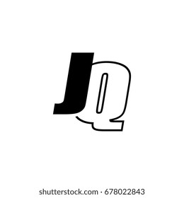 letter J and Q logo overlapping black negative