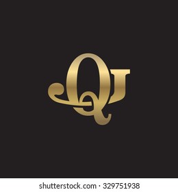 letter J and Q monogram golden logo