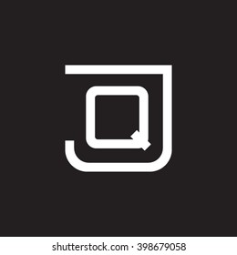 letter J and Q monogram square shape logo white black background