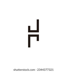 Letter J and r, letter H square geometric symbol simple logo vector
