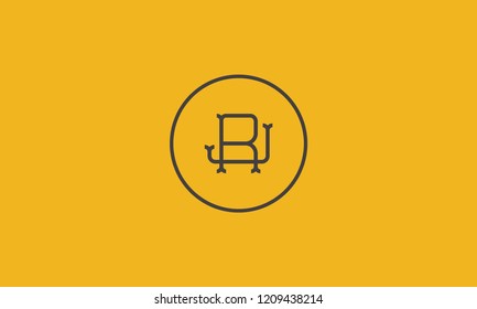 LETTER J AND R LOGO WITH CIRCLE FRAME FOR LOGO DESIGN OR ILLUSTRATION USE