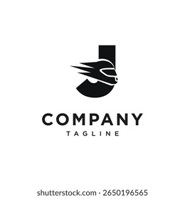 Letter J Racing Helm Logo Icon Vector