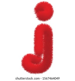 Letter J red drawing vector work