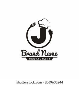 Letter J Restaurant Food Logo Design