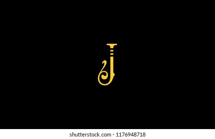 LETTER J RETRO LOGO OR LOGO DESIGN FOR ILLUSTRATION USE