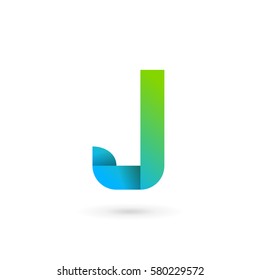 Letter J ribbon logo icon design template elements