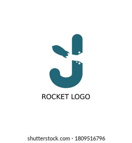 Letter J Rocket Logo for an airline or business.