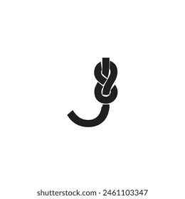 Letra J Rope logo icon Vector Plantilla.eps