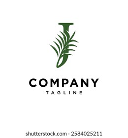 Letter J Rosemary Logo Icon Vector