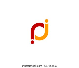 Letter J Rotation Logo Design Template Element