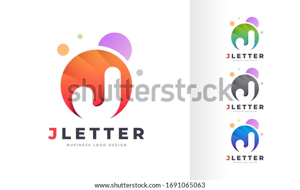 Letter J Round Circle Colorful Bubble Stock Vector Royalty Free