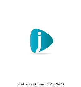 Letter J Rounded Triangle Shape Logo Icon Design Template Elements