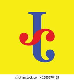 letter j, s , c initial logo template vector