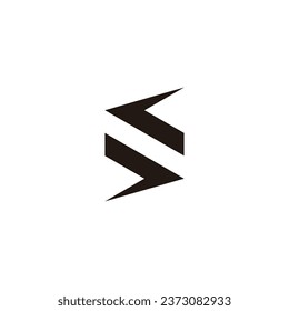 Letter J s cool geometric symbol simple logo vector
