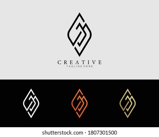 letter J and S design logo template  modern creative elegant