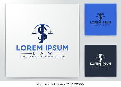 Letter J S, Law Logo Inspiration isolated on white background