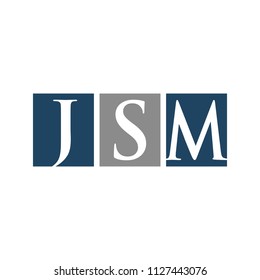 Letter J S and M vector logo.