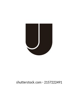 letter J shield geometric symbol simple logo vector